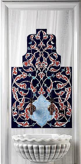 60x105 Eldekoru Rumi Türk Hamamı İznik Çini Pano