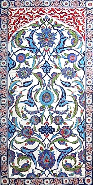 100x200 Cm ED 661 Osmanlı Bahar dalı Desenli El dekoru Çini Pano