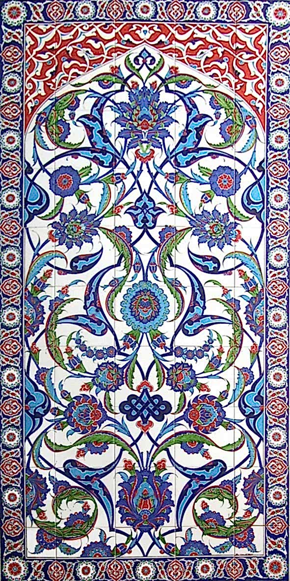 100x200 Cm ED 661 Osmanlı Bahar dalı Desenli El dekoru Çini Pano
