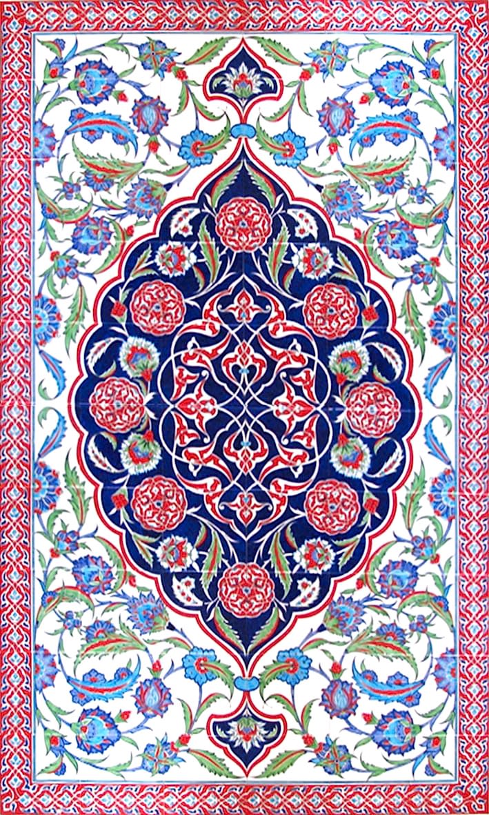 120x200 iznik cini desenli el dekor kutahya cinisi