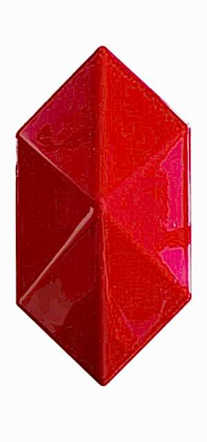 12,5x25 Cm Kırmızı Diamond Piramit Altıgen Çini Seramik