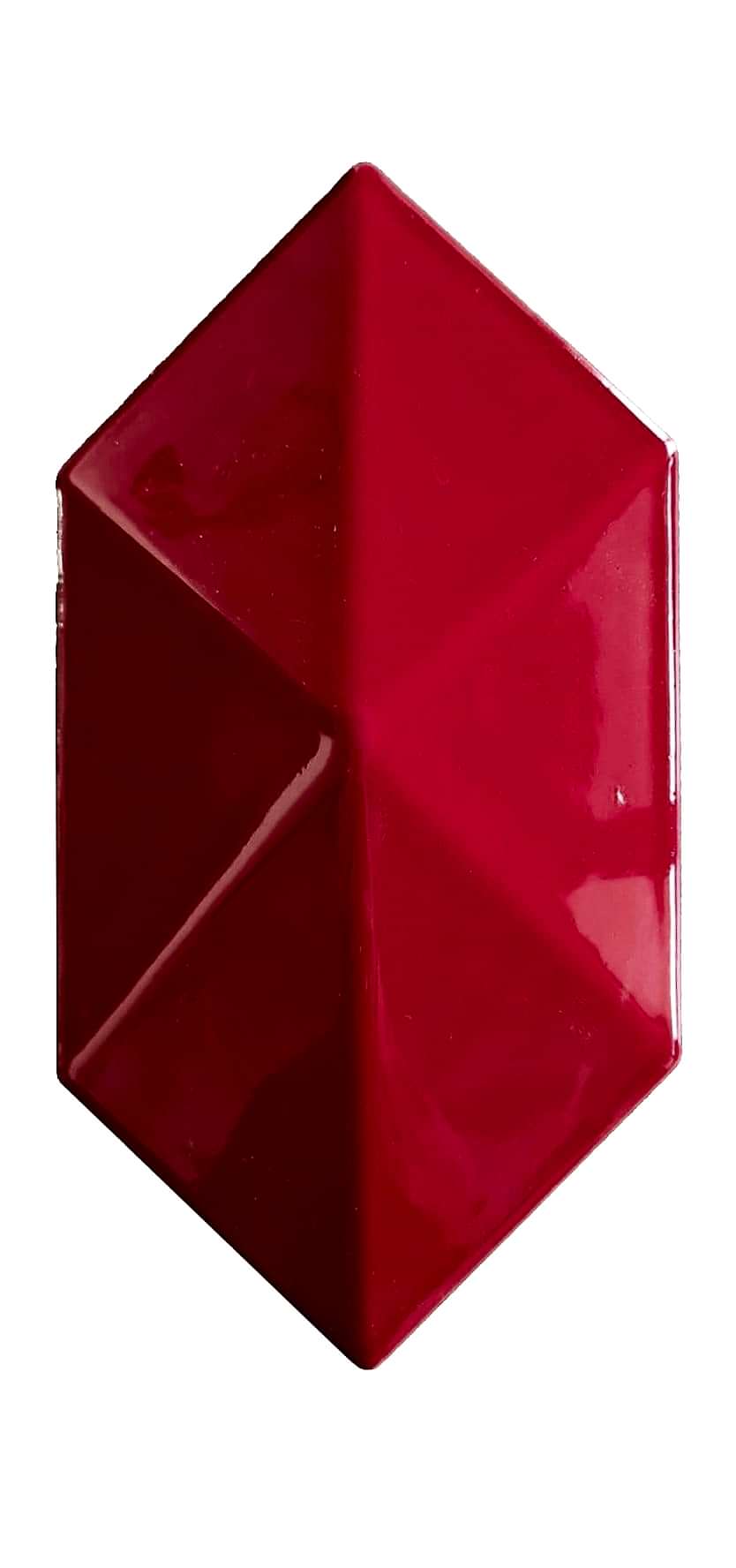 12,5x25 Cm Kırmızı Diamond Piramit Altıgen Çini Seramik