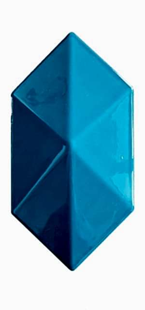 12,5x25 Cm Turkuaz Diamond Piramit Altıgen Çini Seramik