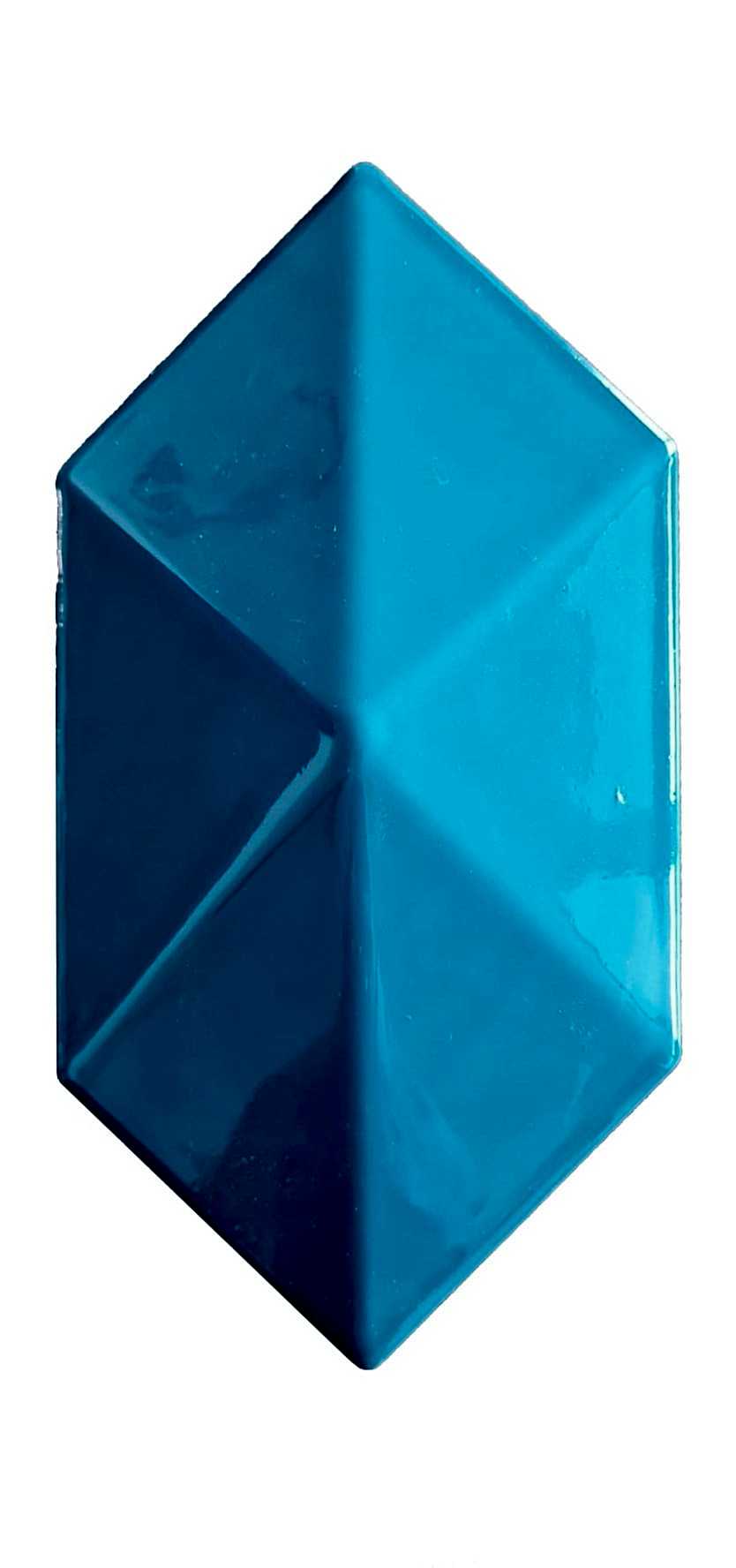 12,5x25 Cm Turkuaz Diamond Piramit Altıgen Çini Seramik