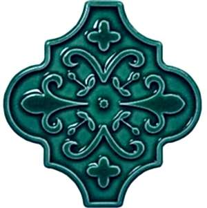 12x12 Ottoman Çiçekli Arabesk Yeşil Çini