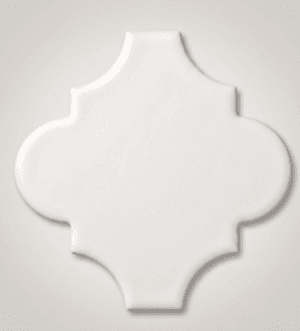 12x12 Ottoman Düz Arabesk Beyaz Çini