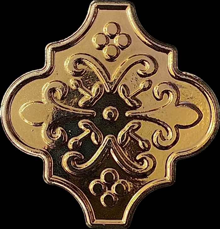 12x12 Ottoman Çiçekli Arabesk Bronz Çini