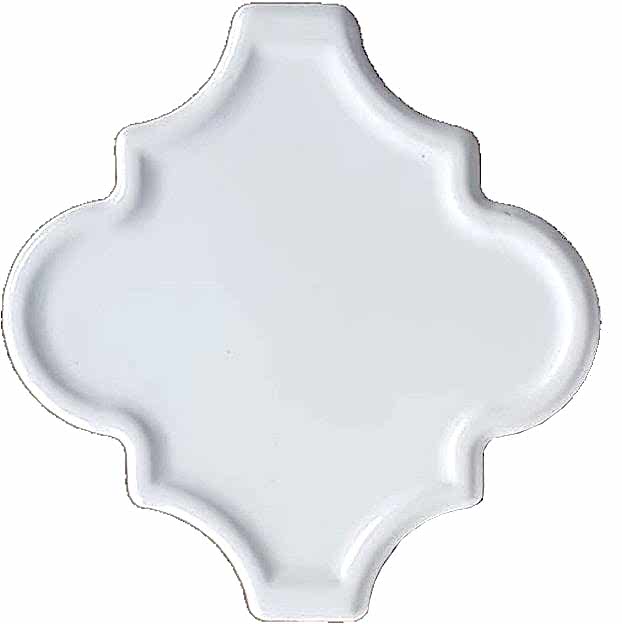 12x12 Ottoman Rölyefli Arabesk Beyaz Çini