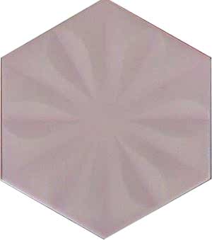 15x17 Cm Çiçekli Açık Pembe Altıgen Seramik