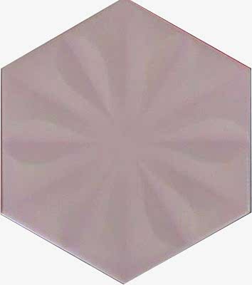 15x17 Cm Çiçekli Açık Pembe Altıgen Seramik