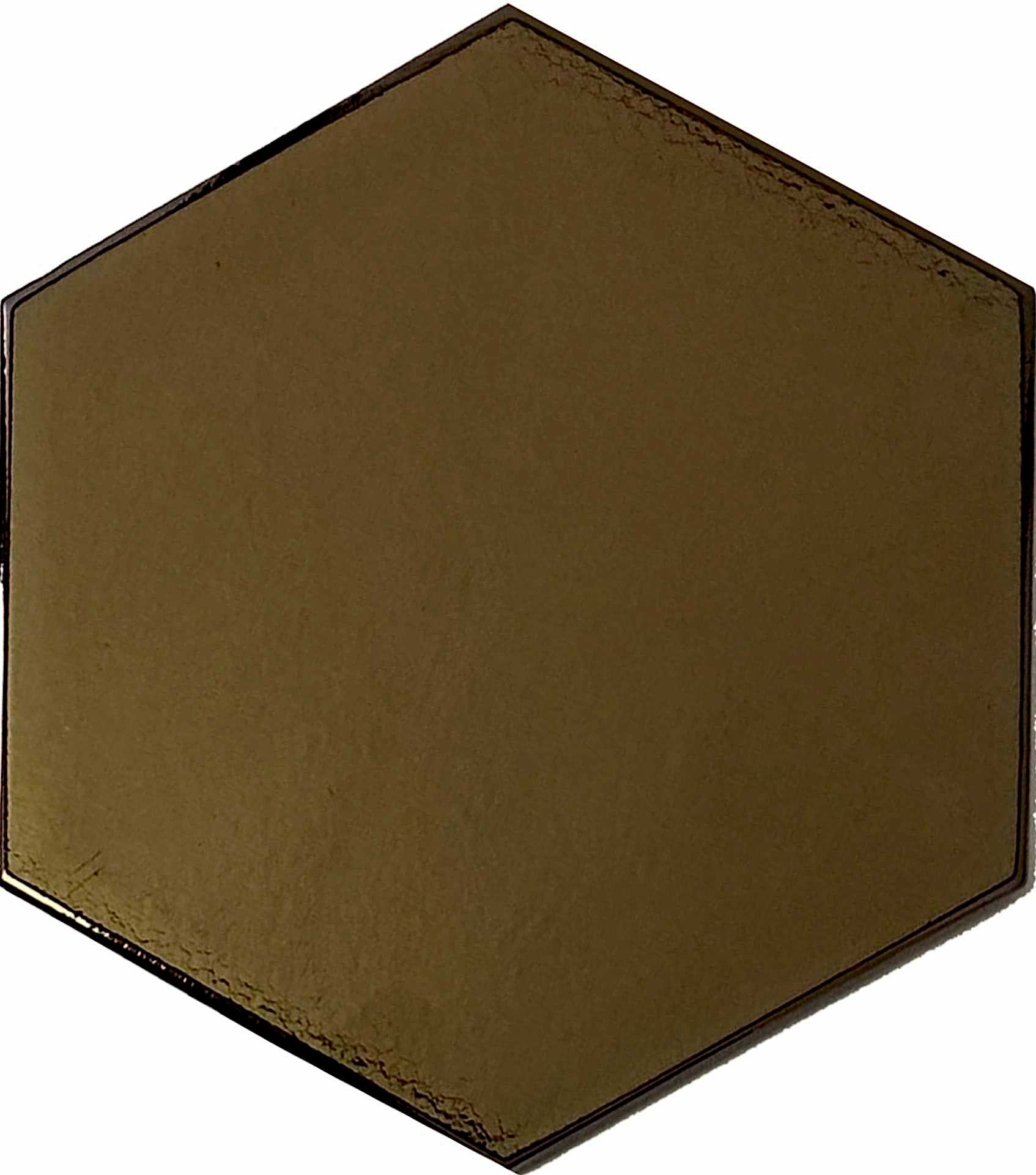 15x17 Cm Düz Bronz Altıgen Seramik