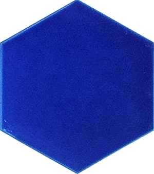 15x17 Cm Düz Kobalt Altıgen Seramik