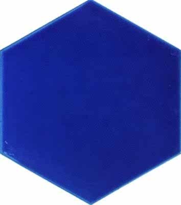 15x17 Cm Düz Kobalt Altıgen Seramik
