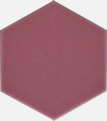 15x17 Cm Düz Koyu Pembe Altıgen Seramik