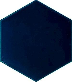 15x17 Cm Düz Petrol mavisi Altıgen Seramik