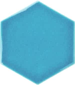15x17 Cm Düz Turkuaz Altıgen Seramik
