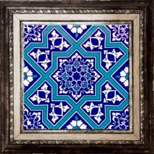 20x20 Cm Ac 12 Selçuk Yıldız Geçme Desenli Çini Karo