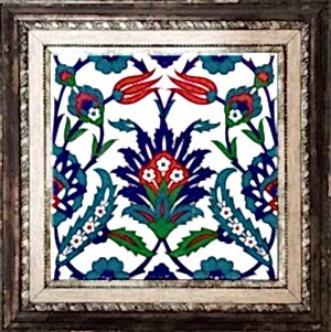 20x20 Cm Ac 19 Laleli Desen Osmanlı Çini Seramik Karo