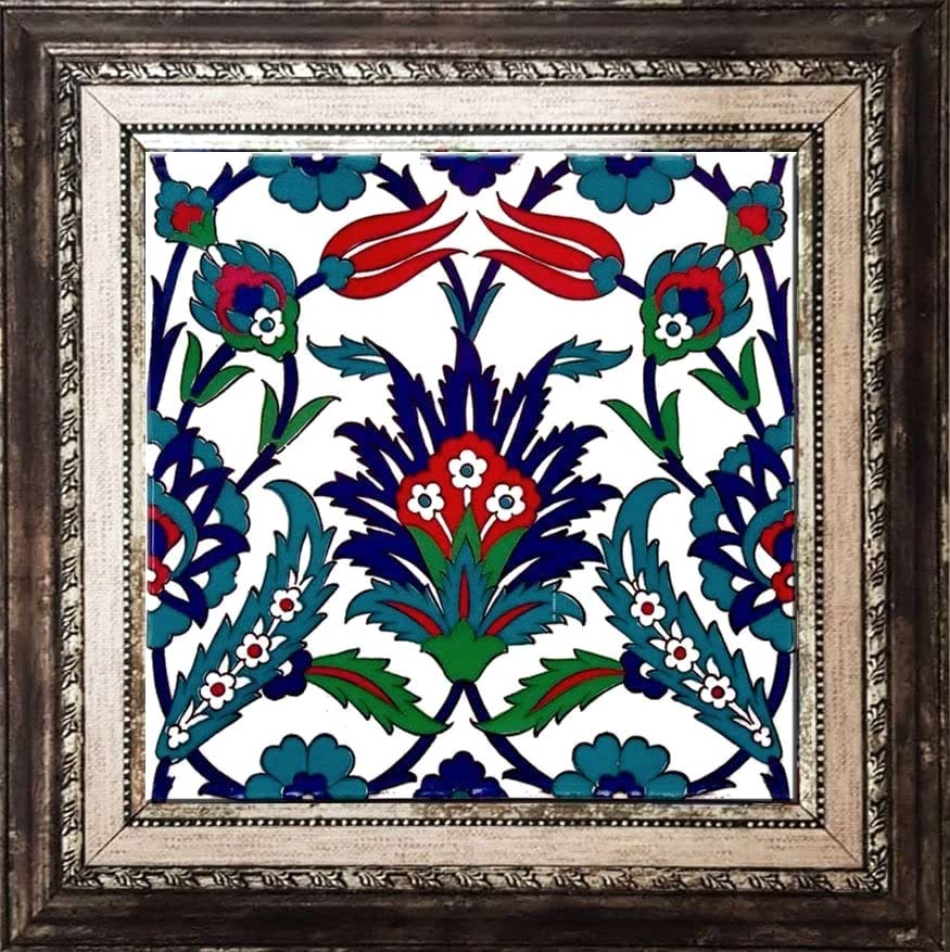 20x20 Cm Ac 19 Laleli Desen Osmanlı Çini Seramik Karo
