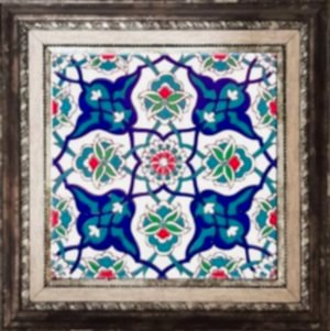 20x20 Cm Ac 27 Kütahya Çini Rumi Desenli İznik Çini Karo