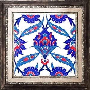 20x20 Cm Ac 30 İznik Desenli Kütahya Çini Karo Seramik