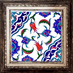 20x20 Cm Ac 44 Osmanlı İznik Desen Kütahya Çini Karo