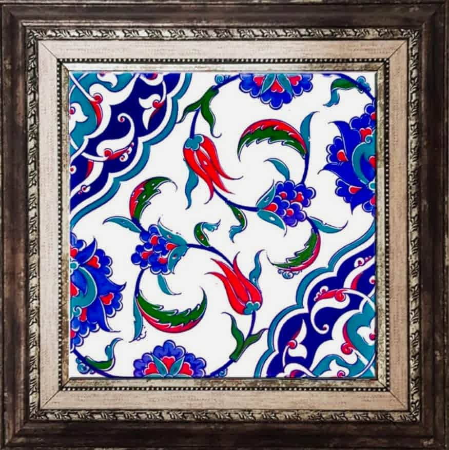 20x20 Cm Ac 44 Osmanlı İznik Desen Kütahya Çini Karo