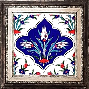 20x20 Cm Ac 45 Kütahya Çinisi İznik Desenli Çini Karo