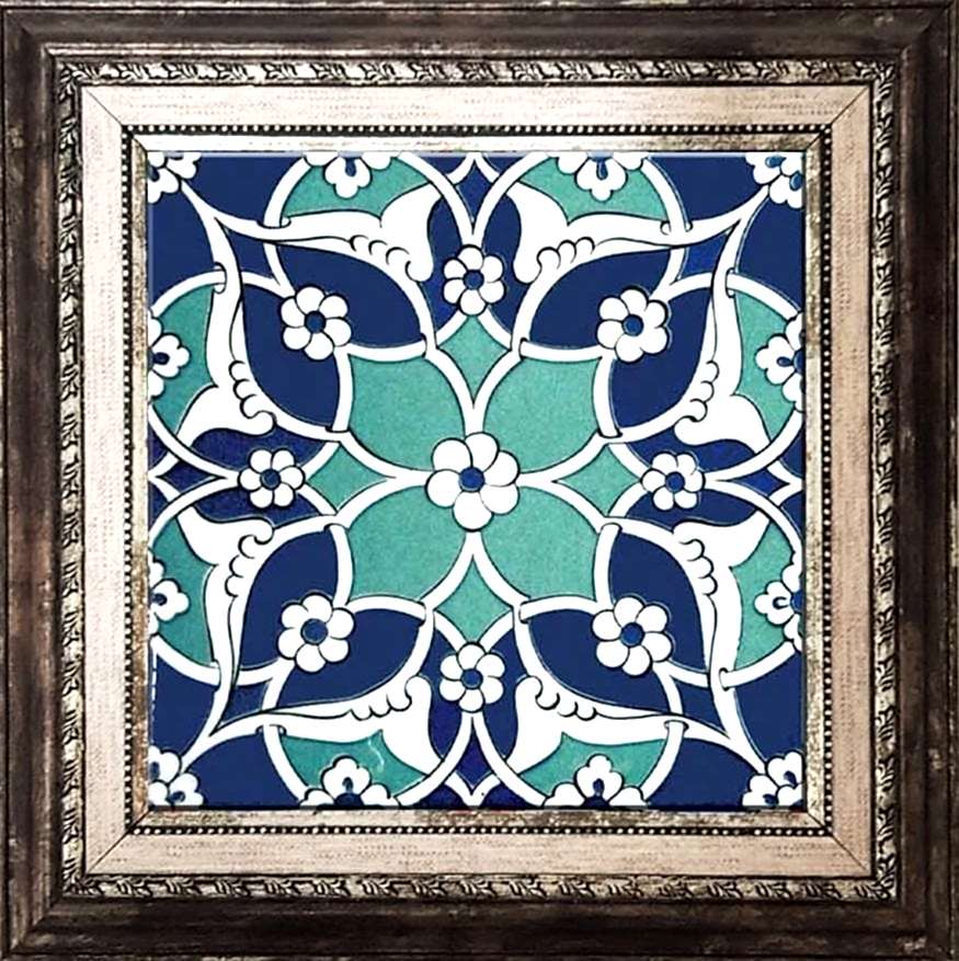 20x20 Cm Ac 80 Selçuklu İznik Desen Kütahya Çini Karo