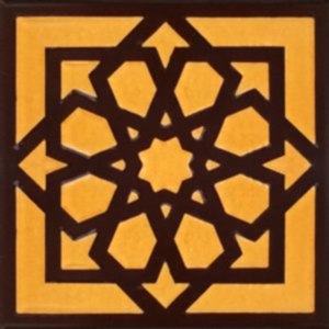20x20 Cm SP 101 Kahve Türk Yıldızı Kütahya İznik Çini Karo