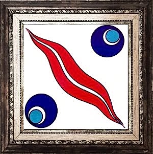 20x20 Cm SP 14 Kütahya Çinisi İznik Desenli Çini Karo