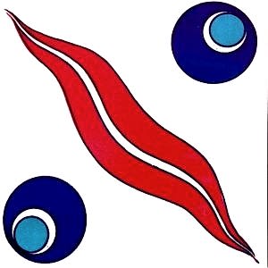 20x20 Cm SP 14 Kütahya Çinisi İznik Desenli Çini Karo
