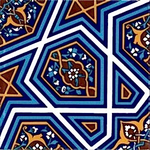 20x20 Cm SP 48 Kütahya Çinisi Selçuklu Desenli Çini Karo
