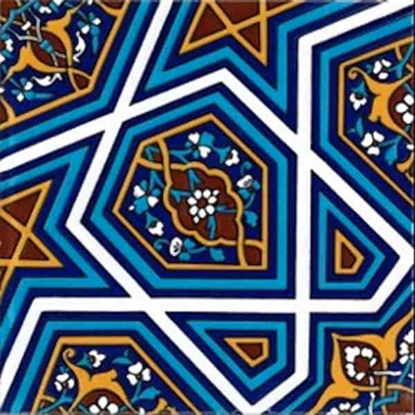 20x20 Cm SP 48 Kütahya Çinisi Selçuklu Desenli Çini Karo