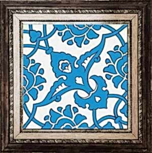 20x20 Cm SP 83 Mavi Beyaz İznik Rumi Kütahya Çini Karo