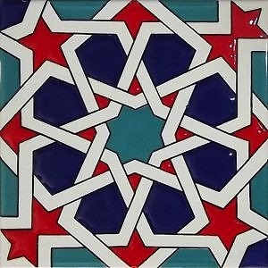 20x20 Cm SP 88 Kütahya Çinisi Maroc Desenli Çini Karo