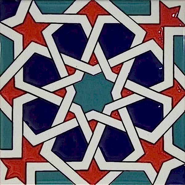 20x20 Cm SP 88 Kütahya Çinisi Maroc Desenli Çini Karo