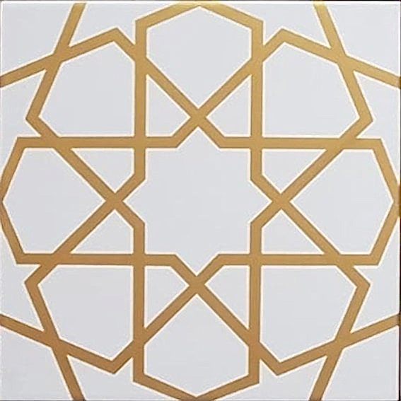 20x20 Cm SP 89 Beyaz Metalik Kütahya Çinisi Karo