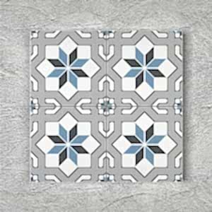 20x20 Cm YC 52 Gri Mavi Yıldız Yer Çinisi