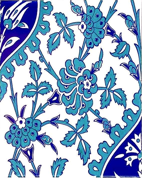 20x25 Cm Ac 1042 Mavi Beyaz Kütahya Çini Seramik Karo