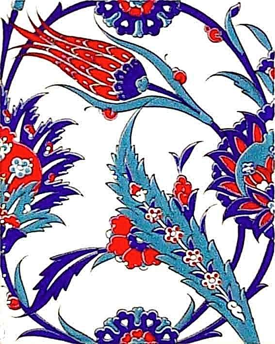 20x25 Cm Ac 313 Lale Desenli Kütahya Çini Seramik Karo