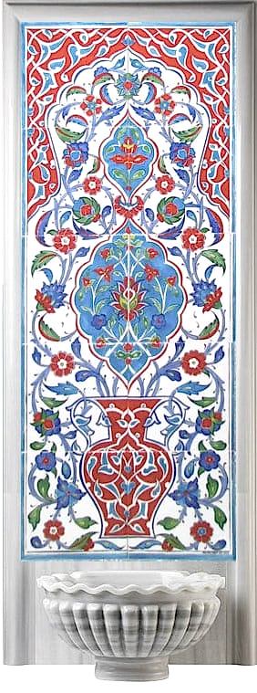 40x100 Cm ED 703 Saksılı Eldekoru Çini Pano