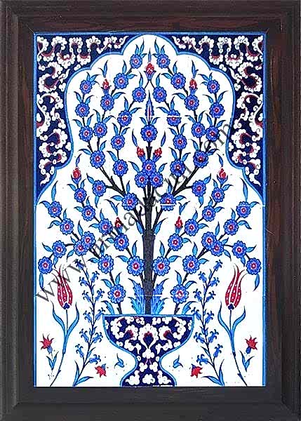 40x60 Cm ED 506 Saksılı Hayat Ağacı Çini Pano