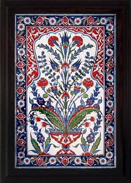 40x60 Cm ED 510 Yeşil Hançerli Eldekoru Çini Pano