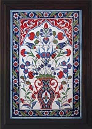 40x60 Cm ED 511 Saksılı Eldekoru Çini Pano