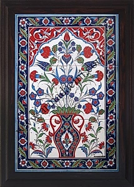 40x60 Cm ED 511 Saksılı Eldekoru Çini Pano