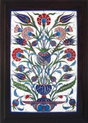 40x60 Cm ED 517 Lale Karanfil Eldekoru Çini Pano