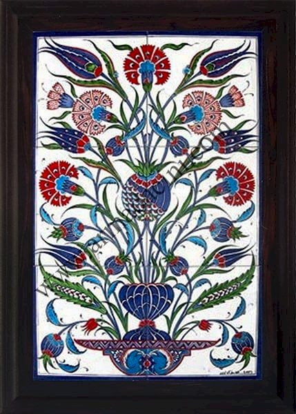 40x60 Cm ED 517 Lale Karanfil Eldekoru Çini Pano