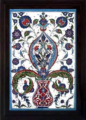 40x60 Cm ED 518 Saksılı hançerli Eldekoru Çini Pano