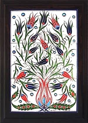 40x60 Cm ED 522 Lalezar Eldekoru Çini Pano